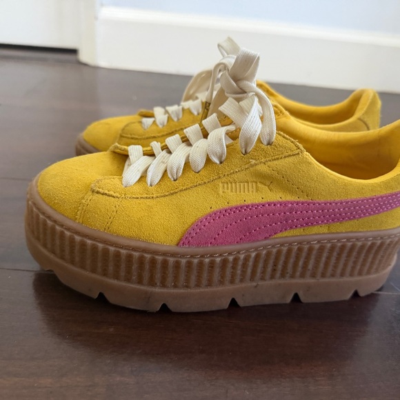 Puma Yellow Suede Platform Sneakers with Pink Stripe Fenty
Super stylish - Picture 3 of 6